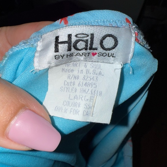 Vintage 90s Blue floral asymmetrical flowy skirt with pink accents - Picture 6 of 6